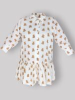 تونیک چین دار بارداری - شیردهی فری سایز موسلین وارداتی -  طرح تدی (Teddy)