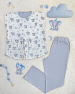 ست 2 تکه زایمان – شیردهی (تاپ شیردهی – شلوار )  مادر طرح اسلیپی هد (Sleepy Head)- تاپ و شلوار سایز 2