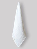 دورپیچ رو انداز نوزاد - جنس موسلین- تک رنگ -رنگ سفید