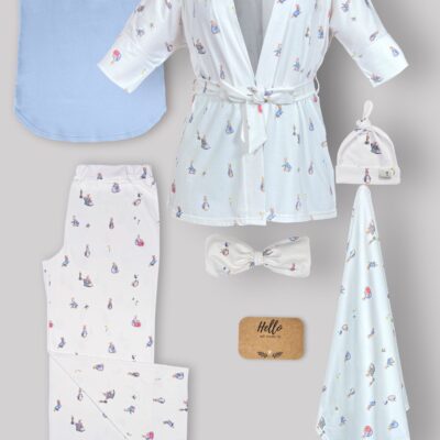 ست 6 تکه بیمارستانی طرح پیتر ربیت با دورپیچ و کلاه