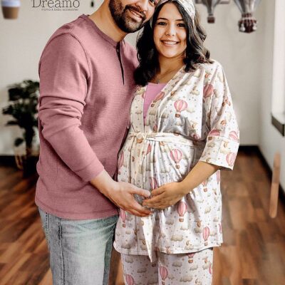 ست 4 تکه بیمارستانی طرح بالن صورتی