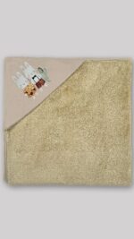 پتو دورپیچ دولایه نوزاد (پشت تدی) کلاه دار طرح خرگوش | برند دریمو