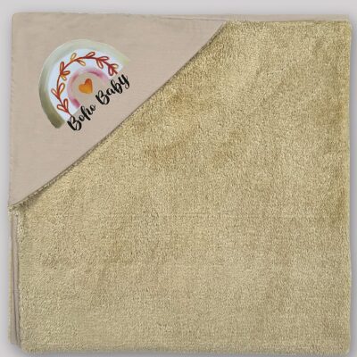 پتو دورپیچ دولایه نوزاد (پشت تدی) کلاه دار طرح رنگین کمان | برند دریمو