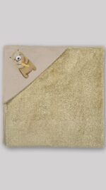 پتو دورپیچ دولایه نوزاد (پشت تدی) کلاه دار طرح خرس | برند دریمو