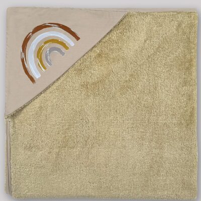 پتو دورپیچ دولایه نوزاد (پشت تدی) کلاه دار طرح بنت | برند دریمو