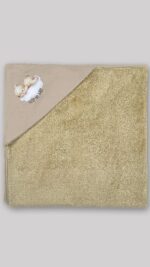 پتو دورپیچ دولایه نوزاد (پشت تدی) کلاه دار طرح تدی | برند دریمو