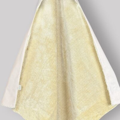 پتو دورپیچ دولایه نوزاد (پشت تدی) کلاه دار طرح تدی | برند دریمو