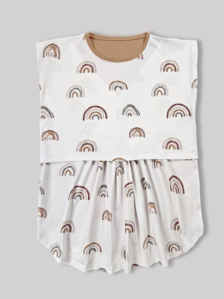 بلوز شیردهی مادر طرح بنت - سایز2 - تمام پنبه ارگانیک ضد حساسیت|برند دریمو