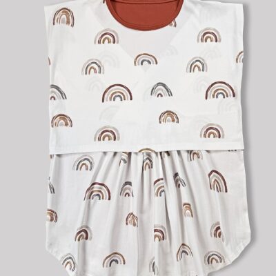 بلوز شیردهی مادر طرح بنت - سایز2 - تمام پنبه ارگانیک ضد حساسیت|برند دریمو