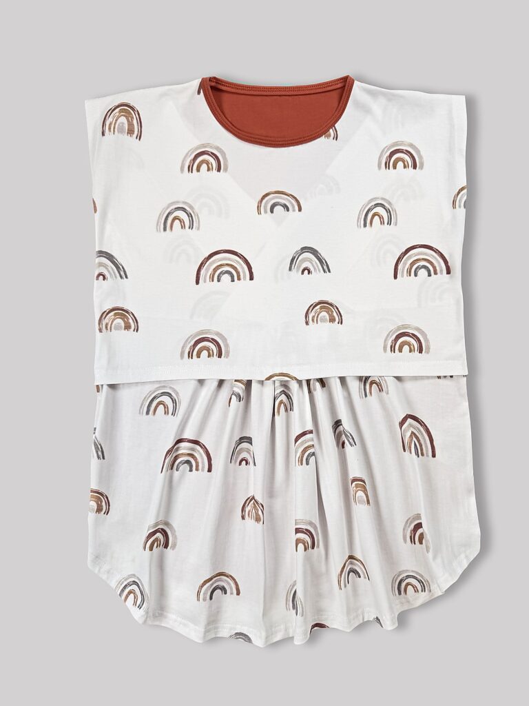 بلوز شیردهی مادر طرح بنت - سایز2 - تمام پنبه ارگانیک ضد حساسیت|برند دریمو