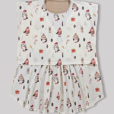 بلوز شیردهی مادر طرح جغد - سایز2 - تمام پنبه ارگانیک ضد حساسیت|برند دریمو