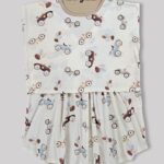 بلوز شیردهی مادر طرح ماشین- سایز1 - تمام پنبه ارگانیک ضد حساسیت  |برند دریمو