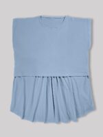 بلوز شیردهی مادر تک رنگ آبی- سایز2 - تمام پنبه ارگانیک ضد حساسیت|برند دریمو