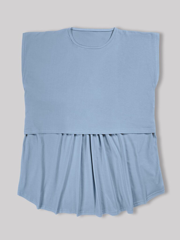 بلوز شیردهی مادر تک رنگ آبی- سایز2 - تمام پنبه ارگانیک ضد حساسیت|برند دریمو