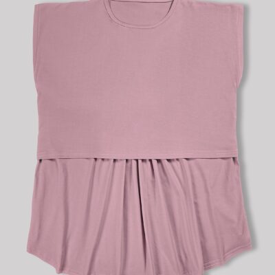 بلوز شیردهی مادر تک رنگ کالباسی- سایز2 - تمام پنبه ارگانیک ضد حساسیت|برند دریمو