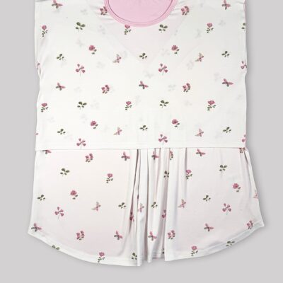 بلوز شیردهی مادر طرح پروانه - سایز2 - تمام پنبه ارگانیک ضد حساسیت|برند دریمو