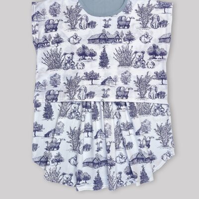 بلوز شیردهی مادر طرح ویلیج -Village - سایز1 - تمام پنبه ارگانیک ضد حساسیت  |برند دریمو