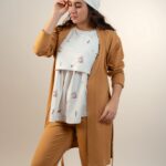 ست 6 تکه شیردهی طرح مادلین با سرهمی و کلاه