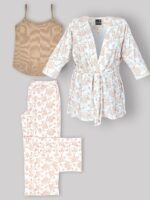 ست 3 تکه راحتی / بیمارستانی (بدون هدبند/ تل) پنبهٔ ارگانیک طرح آمبر(Amber) | برند دریمو - Image 8