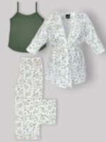 ست 3 تکه راحتی / بیمارستانی (بدون هدبند/ تل) پنبهٔ ارگانیک طرح هربا(Herba) | برند دریمو - Image 11