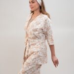 ست 3 تکه راحتی / بیمارستانی (بدون هدبند/ تل) پنبهٔ ارگانیک طرح آمبر(Amber) | برند دریمو