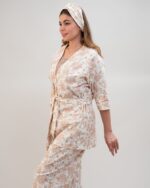 ست 3 تکه راحتی / بیمارستانی (بدون هدبند/ تل) پنبهٔ ارگانیک طرح آمبر(Amber) | برند دریمو