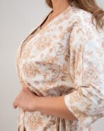 ست 3 تکه راحتی / بیمارستانی (بدون هدبند/ تل) پنبهٔ ارگانیک طرح آمبر(Amber) | برند دریمو - Image 4