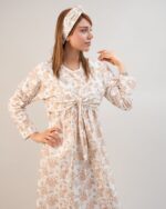 پیراهن راحتی با قابلیت شیردهی آسان (بدون هدبند/ تل) پنبه ارگانیک طرح آمبر(Amber) | برند دریمو