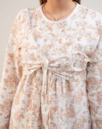 پیراهن راحتی با قابلیت شیردهی آسان (بدون هدبند/ تل) پنبه ارگانیک طرح آمبر(Amber) | برند دریمو - Image 3