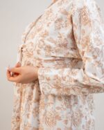 پیراهن راحتی با قابلیت شیردهی آسان (بدون هدبند/ تل) پنبه ارگانیک طرح آمبر(Amber) | برند دریمو - Image 4