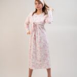 پیراهن راحتی با قابلیت شیردهی آسان (بدون هدبند/ تل) پنبه ارگانیک طرح فلورا (Flora) | برند دریمو