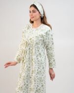 پیراهن راحتی با قابلیت شیردهی آسان (بدون هدبند/ تل) پنبه ارگانیک طرح هربا (Herba) | برند دریمو