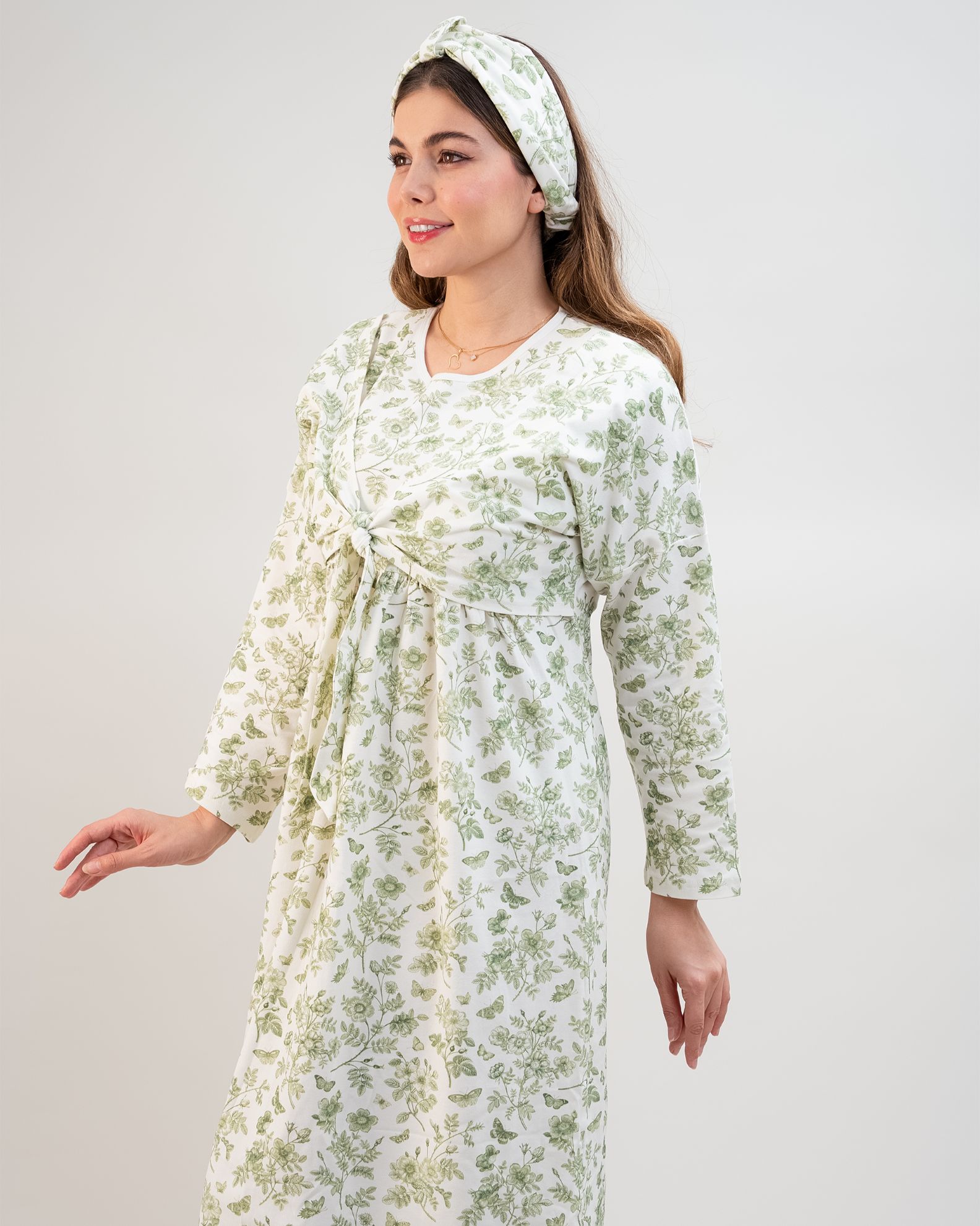 پیراهن راحتی با قابلیت شیردهی آسان (بدون هدبند/ تل) پنبه ارگانیک طرح هربا (Herba) | برند دریمو پیراهن راحتی با قابلیت شیردهی آسان (بدون هدبند/ تل) پنبه ارگانیک طرح هربا (Herba) | برند دریمو