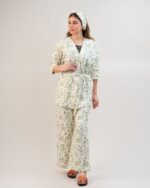 ست 3 تکه راحتی / بیمارستانی (بدون هدبند/ تل) پنبهٔ ارگانیک طرح هربا(Herba) | برند دریمو - Image 2