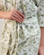 ست 3 تکه راحتی / بیمارستانی (بدون هدبند/ تل) پنبهٔ ارگانیک طرح هربا(Herba) | برند دریمو - Image 4