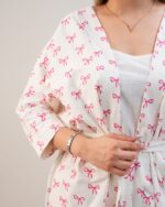 ست 3 تکه راحتی / بیمارستانی (بدون هدبند/ تل) پنبهٔ ارگانیک طرح پاپیون(Papillon) | برند دریمو - Image 3