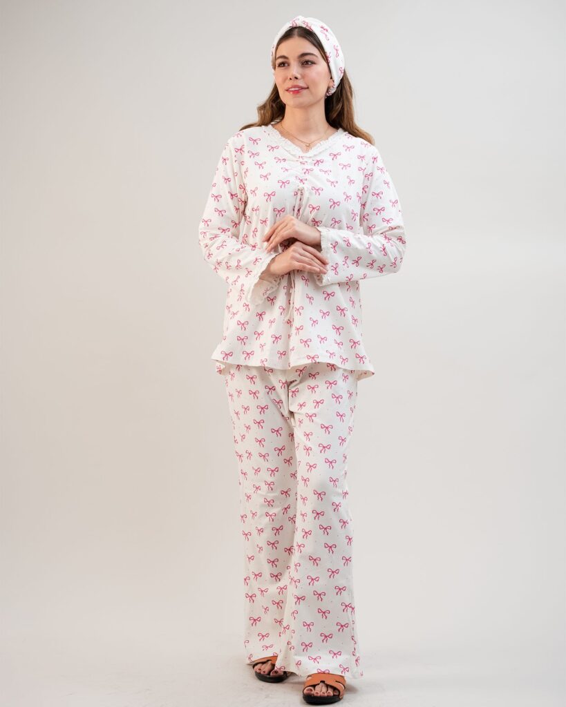 ست بلوز و شلوار کژوال (بدون هدبند/ تل) پنبه ارگانیک طرح پاپیون(Papillon) | برند دریمو