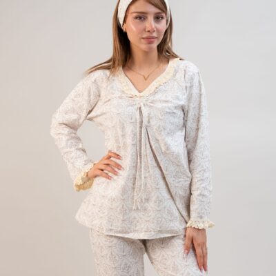 ست بلوز و شلوار کژوال (بدون هدبند/ تل) پنبه ارگانیک طرح اسکارلت (Scarlet) | برند دریمو