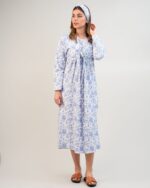 پیراهن راحتی با قابلیت شیردهی آسان (بدون هدبند/ تل) پنبه ارگانیک طرح ویولا (Viola) | برند دریمو - Image 2