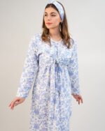 پیراهن راحتی با قابلیت شیردهی آسان (بدون هدبند/ تل) پنبه ارگانیک طرح ویولا(Viola) | برند دریمو